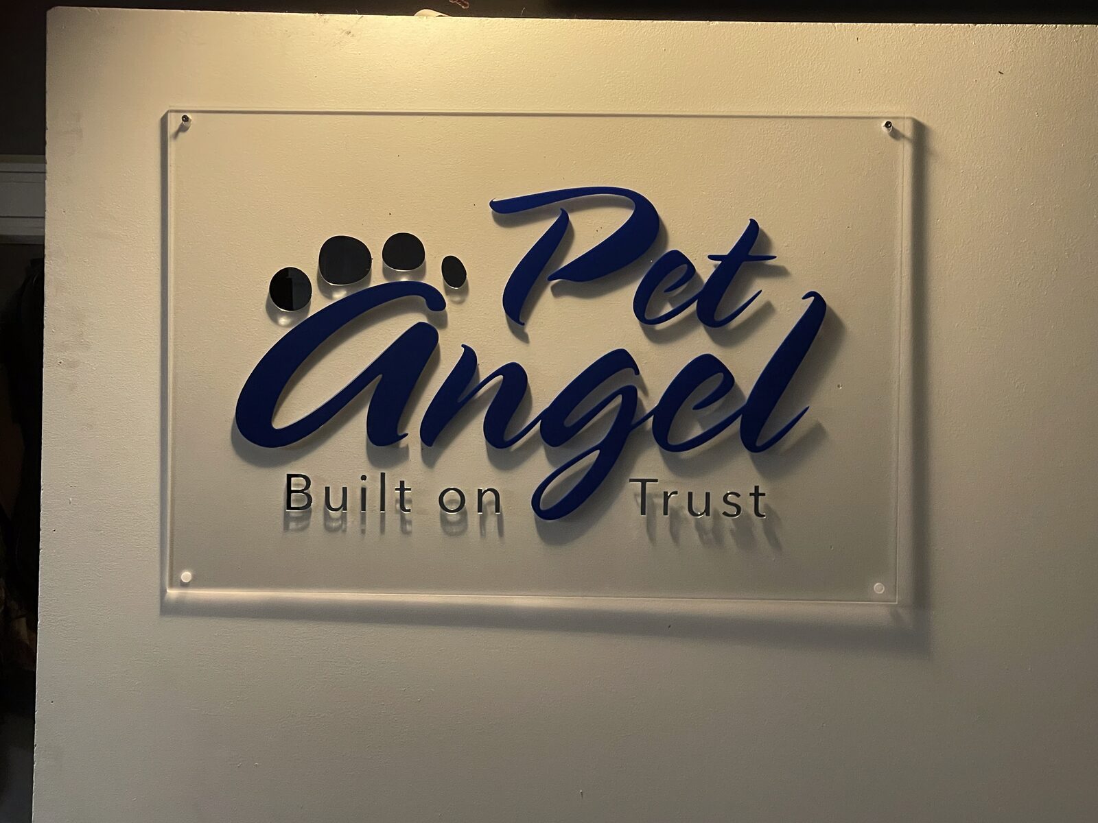 Acrylic lobby sign