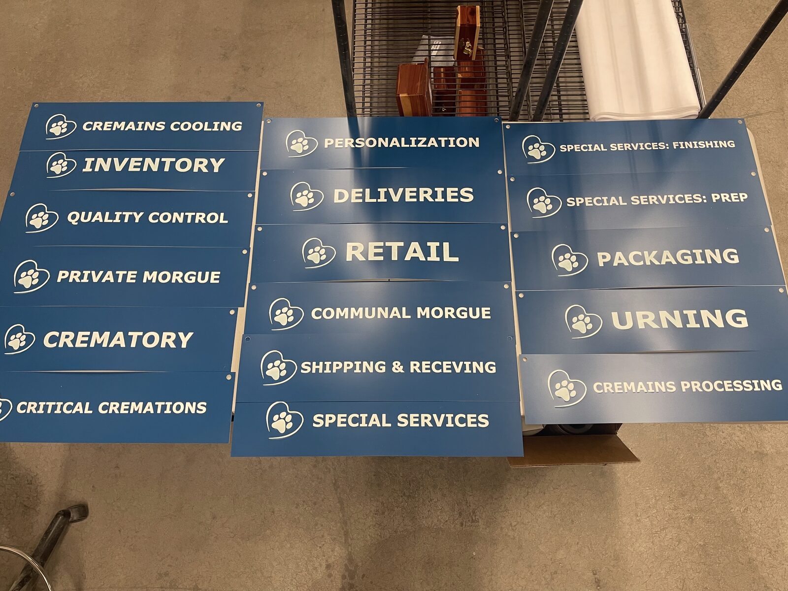 Engraved acrylic signage