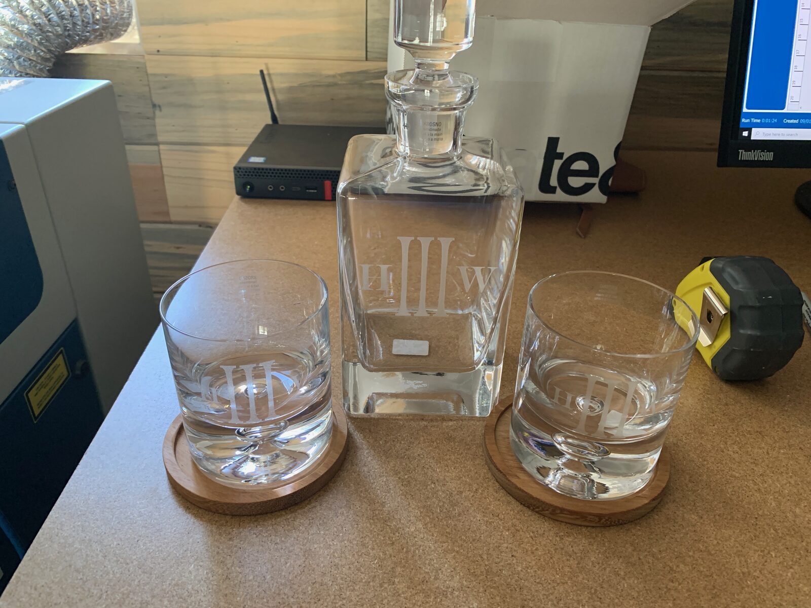 Engraved glassware