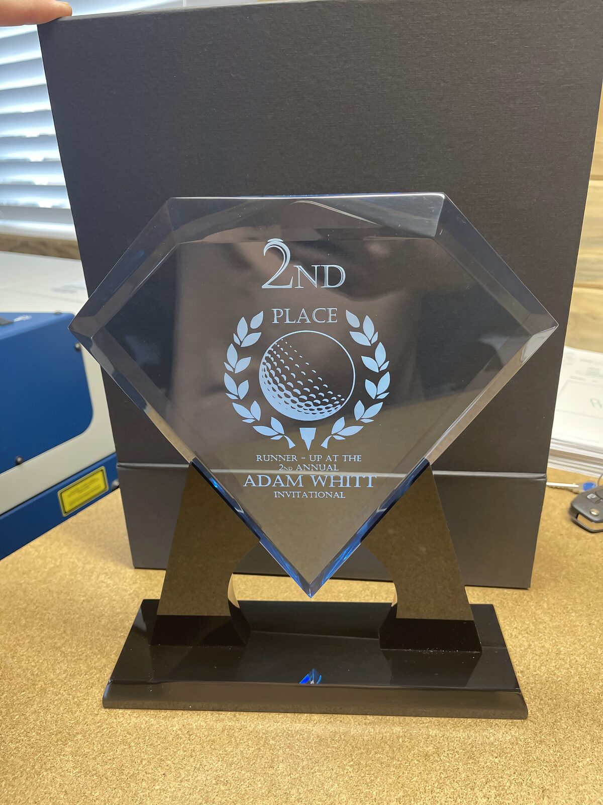 Recognition trophy engraved — Pangea Designs