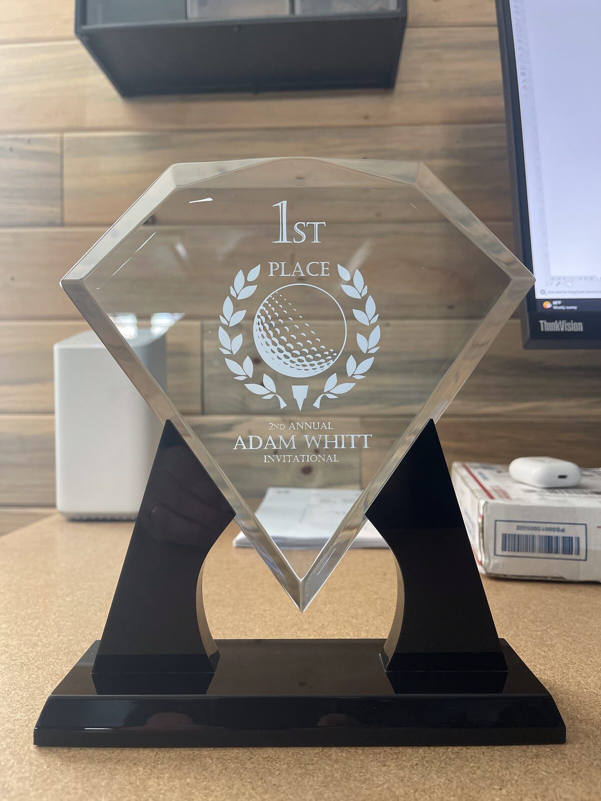Engraved trophy