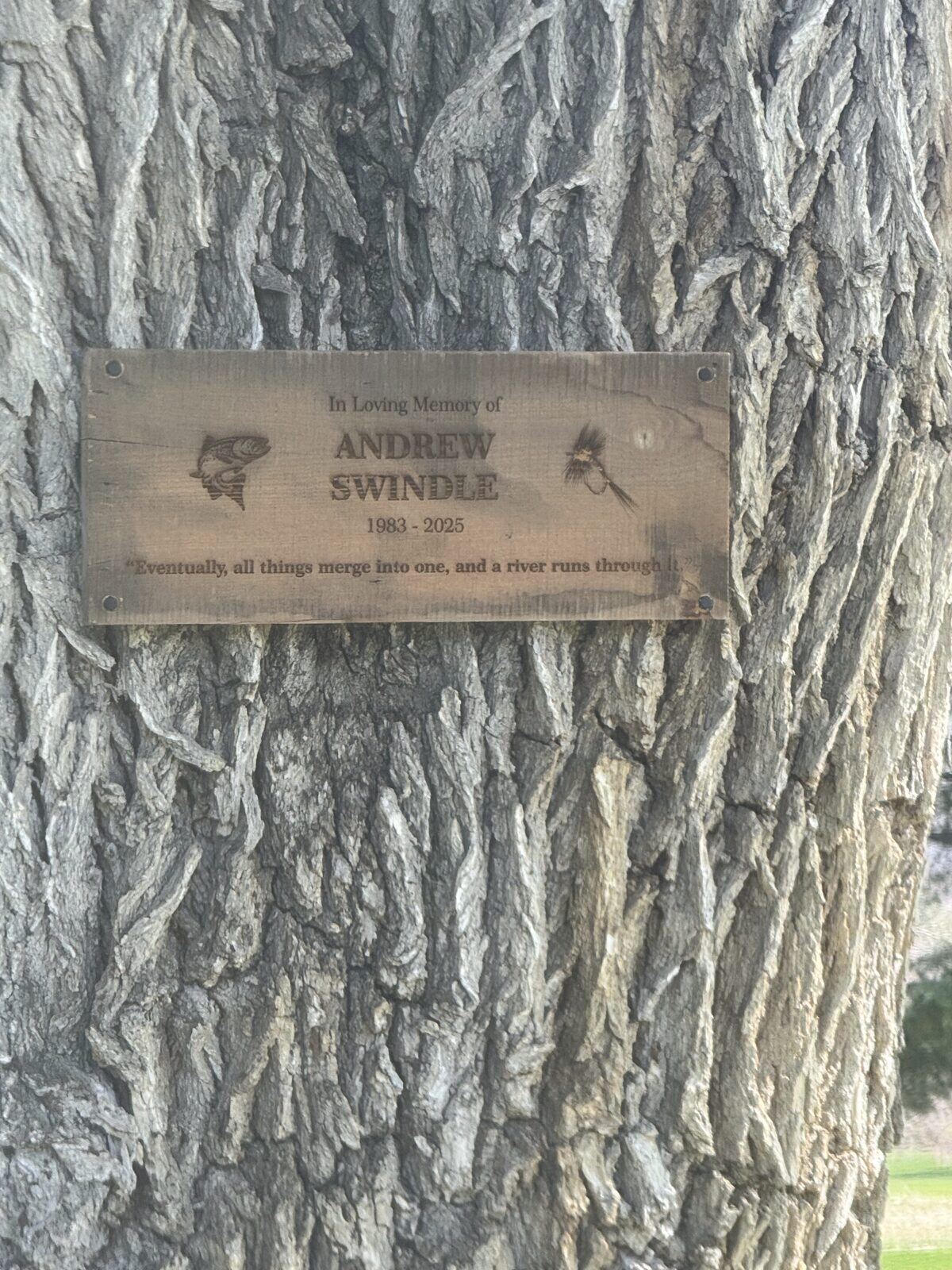 Engraved wood memorial plaque — Pangea Designs