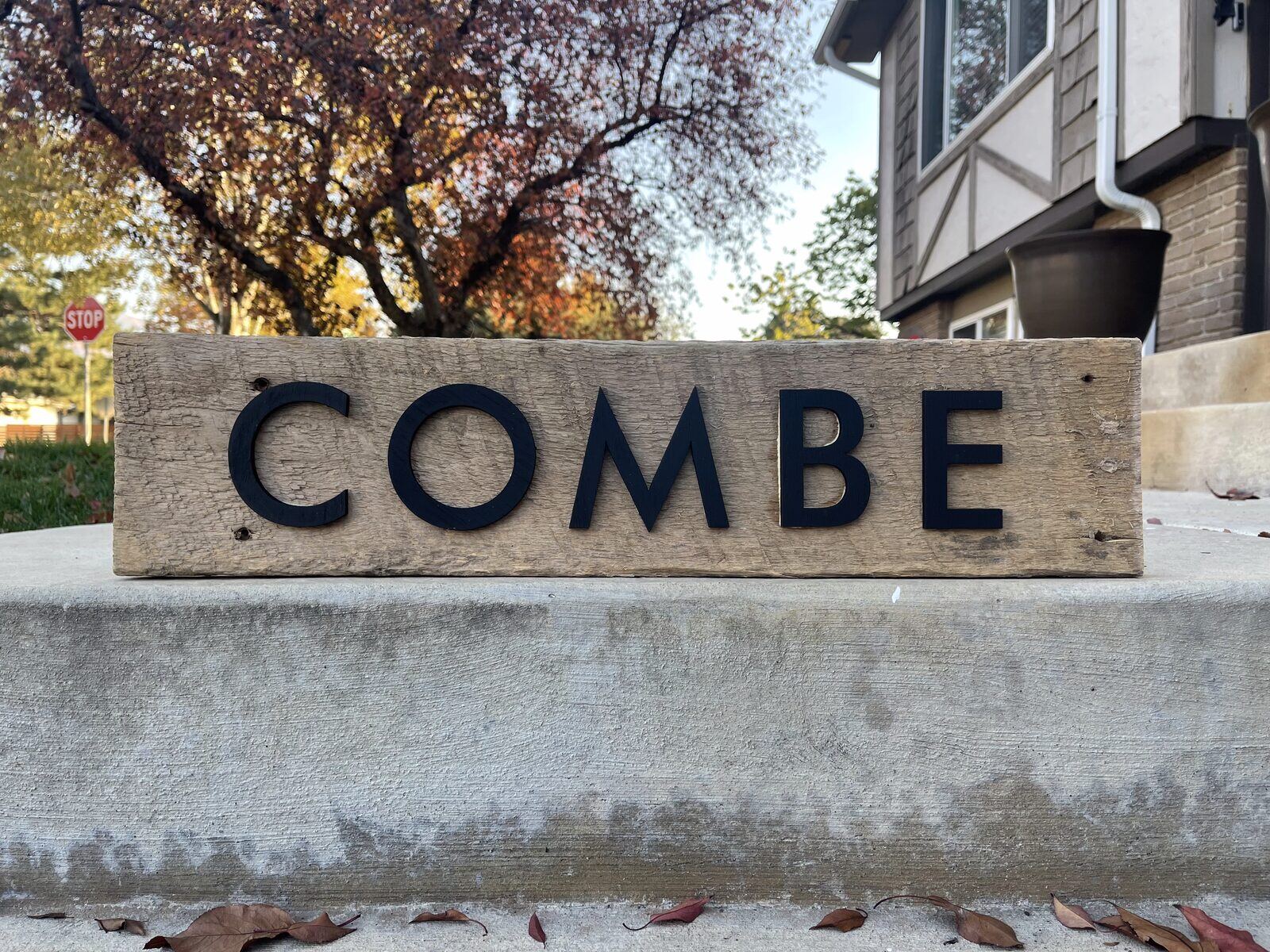 Wooden family sign engraved — Pangea Designs